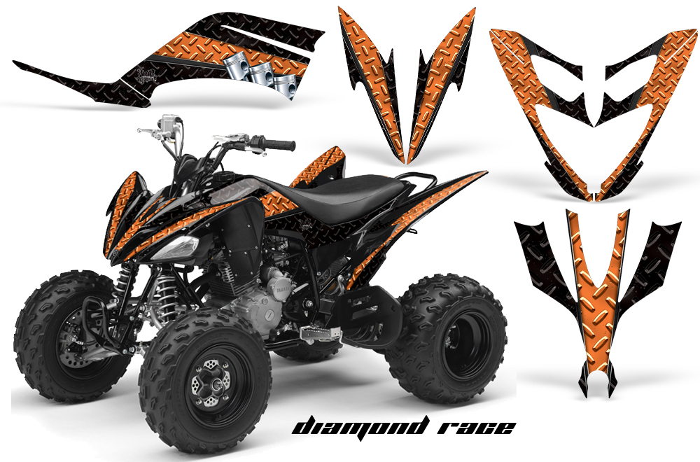 Yamaha Raptor 250 Graphics DiamondRace Orange